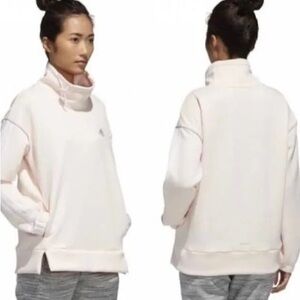 BNWT ADIDAS aeroready sweatshirt shirt top intuitive warmth light pink large